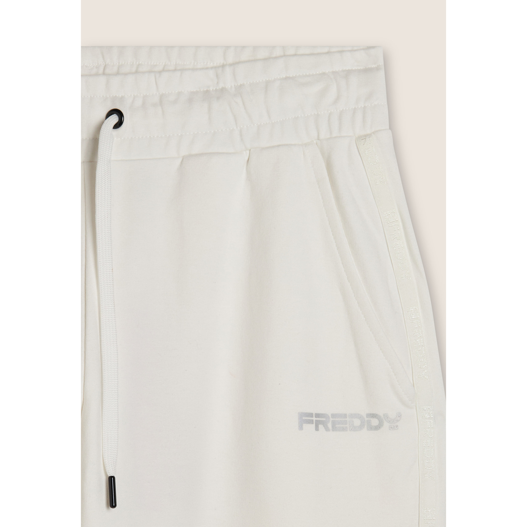 Pantaloni comfort con gamba dritta e stampa laterale