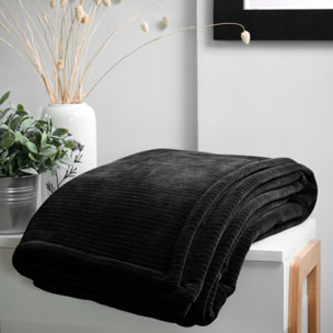 Plaid côtelé ultra doux - Noir