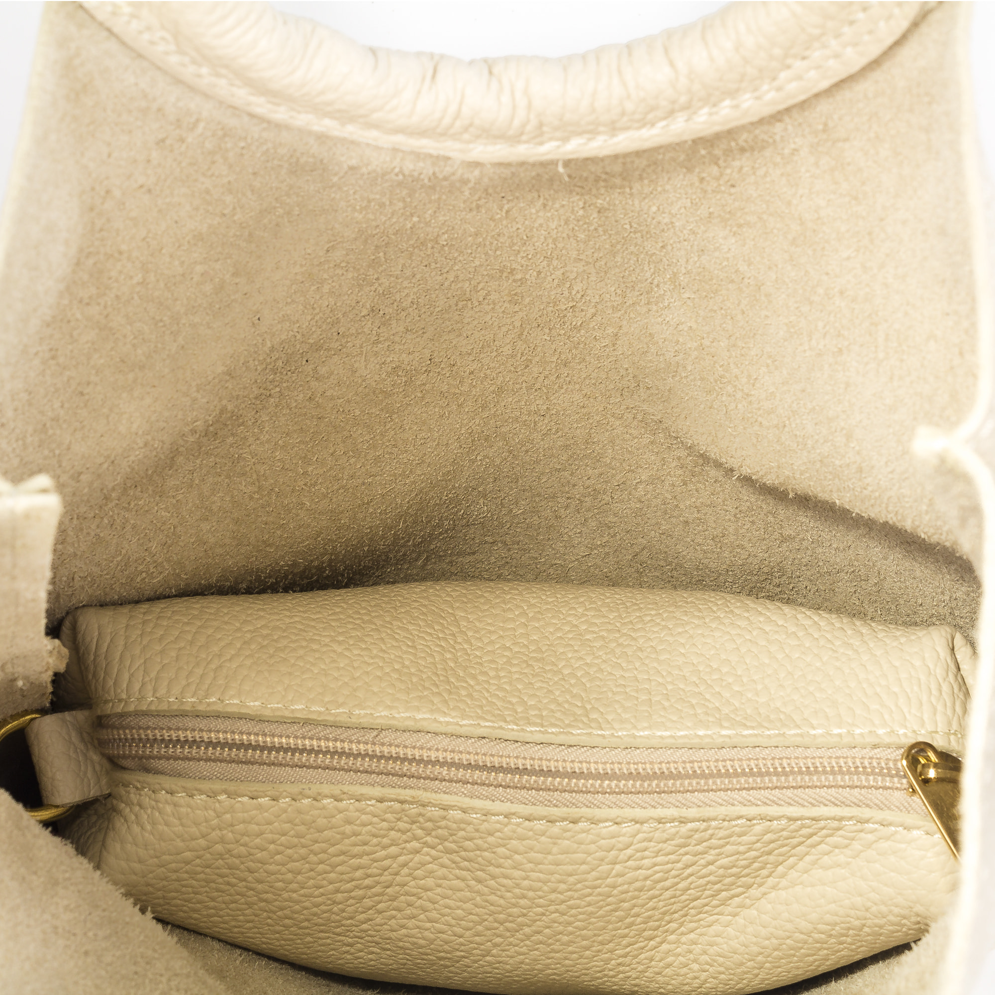 FIRENZE ARTEGIANI Borsa a Spalla da Donna Corinna. Vera Pelle Dollaro Made in Italy 29x5x20 Cm. Beige