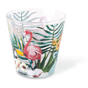 Set de 6 Verres Excelsa – Tropical Chic, Verre Multicolore