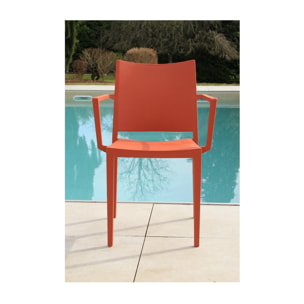 Lot de 2 fauteuils de jardin en plastique - terracotta - LAGOS