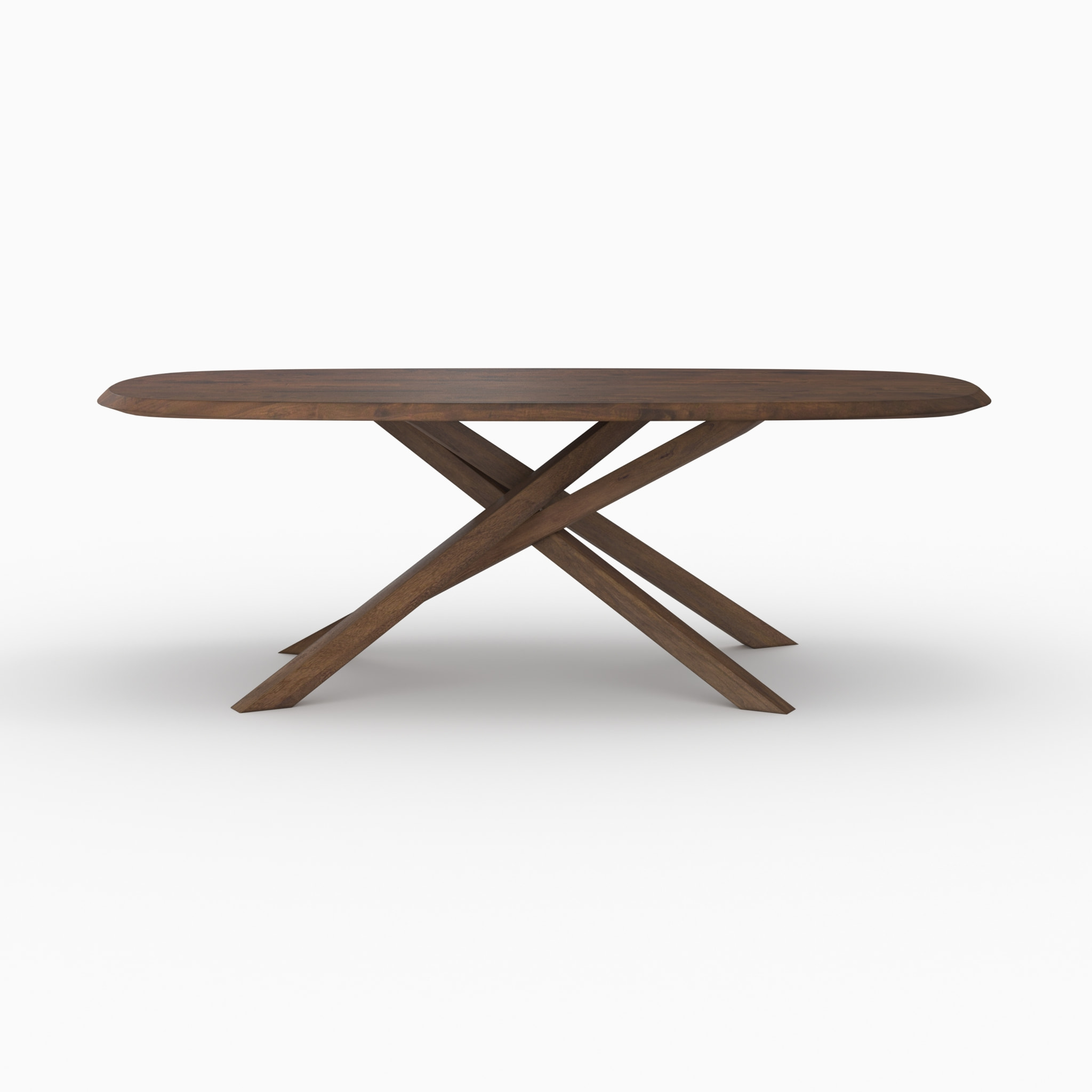 Table rectangulaire en bois d'hévéa massif foncé 10 personnes - Aladin