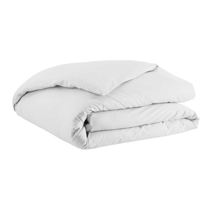 Parure de lit Housse de couette + taies rectangles unie en coton, Made in France, TOUT DOUX , Blanc