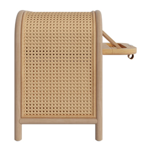 Table de chevet en bois massif, 1 porte et 1 niche - Alata