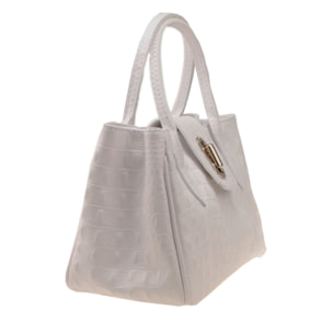 Borse Donna colore Bianco-in pelle Made in Italy 17x26x12 cmcm