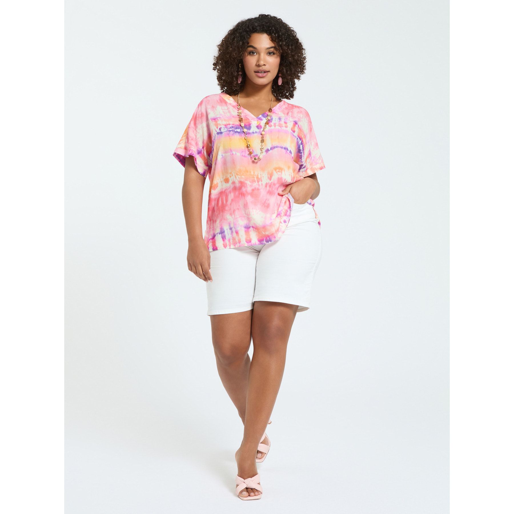 Fiorella Rubino - Blusa tie-dye de viscosa - Fuchsia