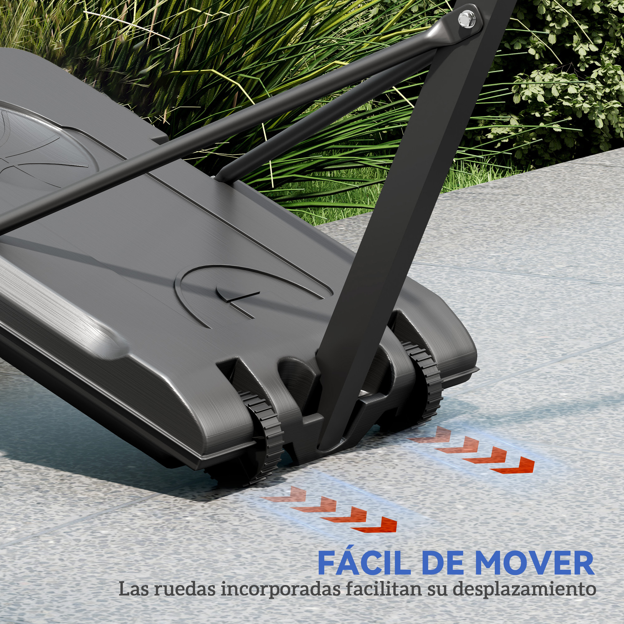 Canasta de Baloncesto para Exterior Aro de Baloncesto Portátil con Altura Ajustable 180-270 cm Ruedas Base Rellenable para Adolescentes y Adulto Negro