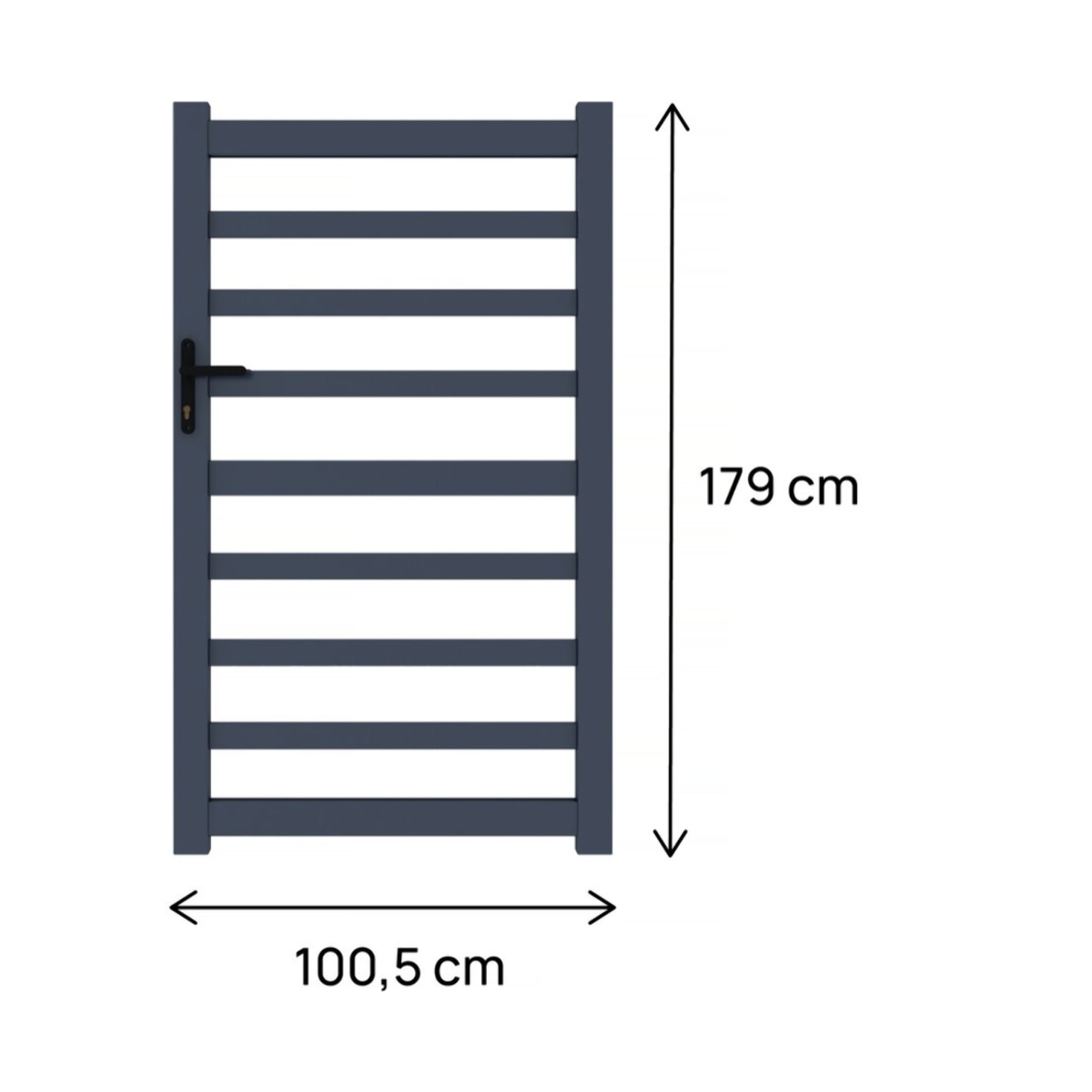 Portillon aluminium ajouré "Marius" - 100 x 180 cm - Gris