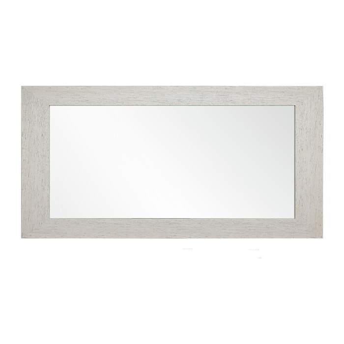 Espejo rectangular Vintage poliestireno blanco decapé 149x79x2 cm
