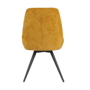 Chaise rotative 180° en tissu doux et pieds en métal noir - TOINOU