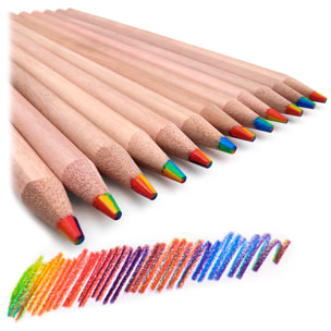 Set 12 lapiceros madera magic rainbow