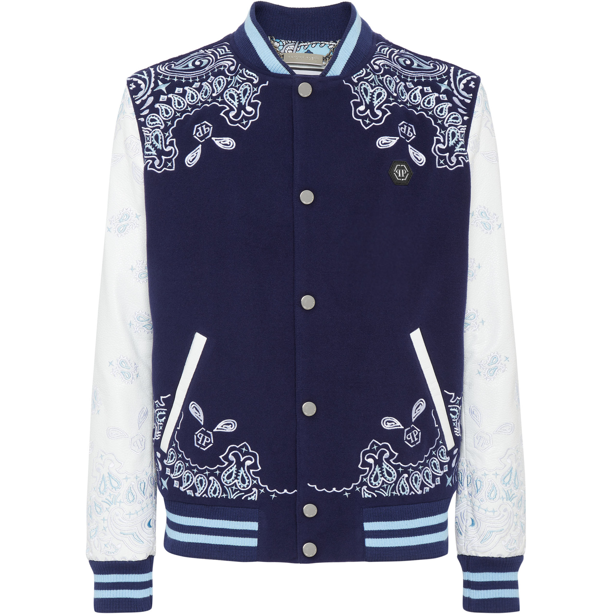 PHILIPP PLEIN Leather Bomber PAISLEY