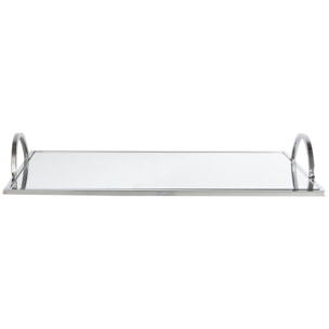 PLATEAU DE SERVICE MIROIR ARGENTE 35X20CM
