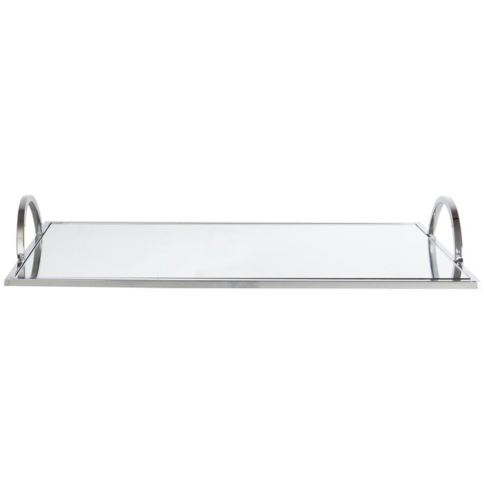 PLATEAU DE SERVICE MIROIR ARGENTE 35X20CM
