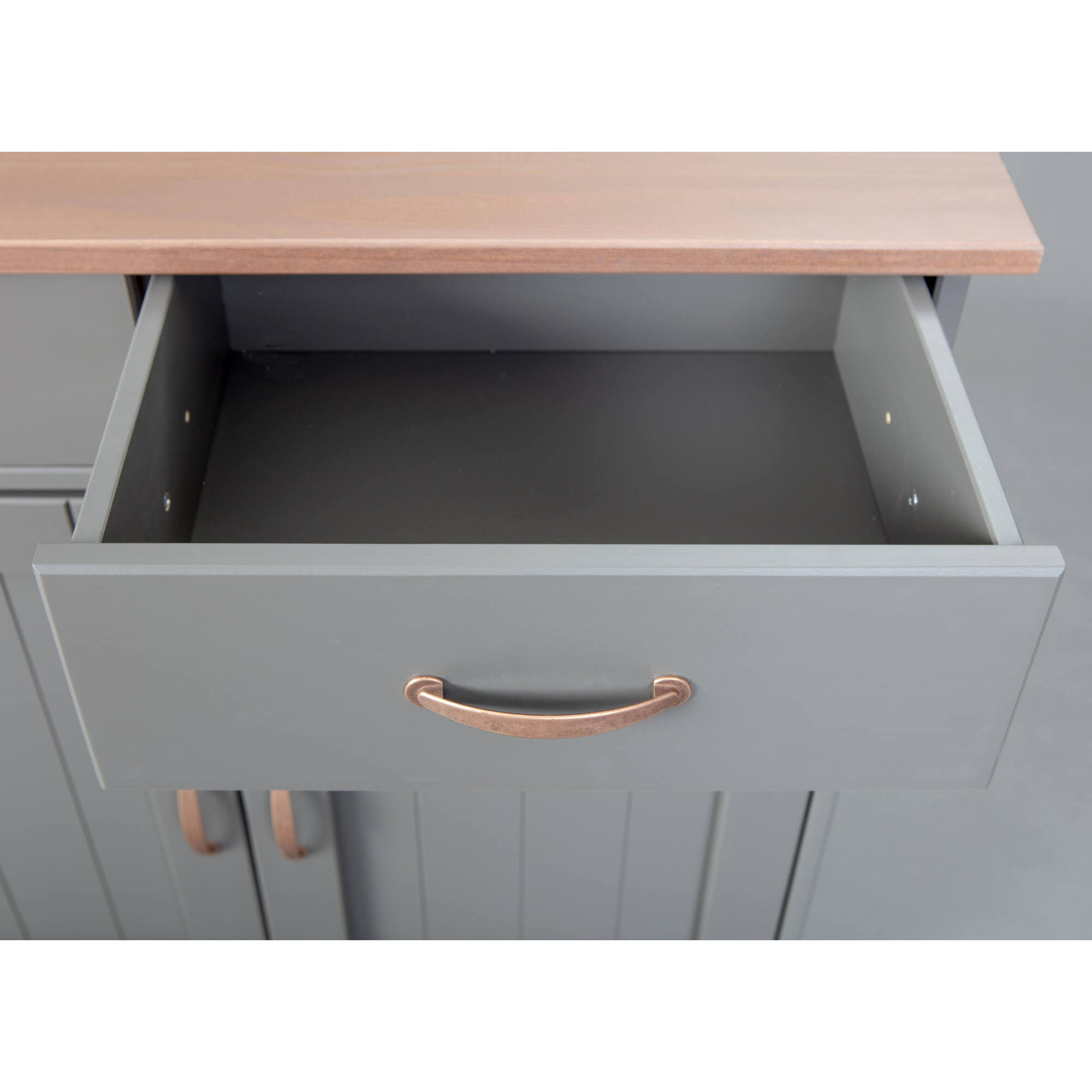 Credenza con 2 ante e 2 cassetti, 90 x 45 x 86, Grigio