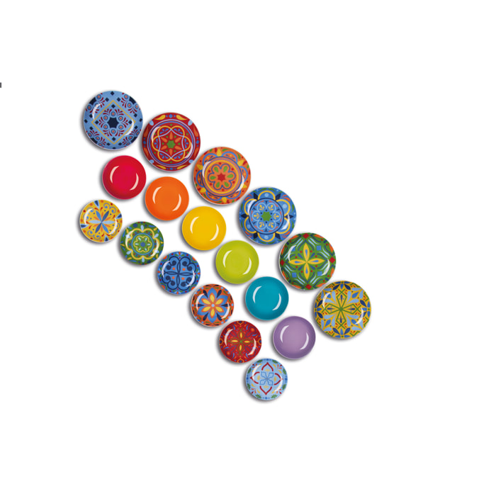 Service de table 18 pièces Excelsa – Puebla, Porcelaine Multicolore