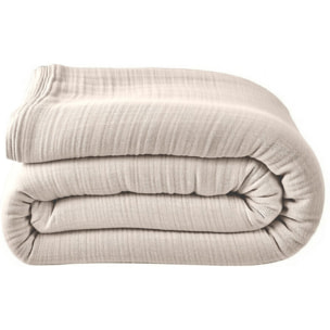 Housse de couette 100% gaze de coton lavé ecru naturel