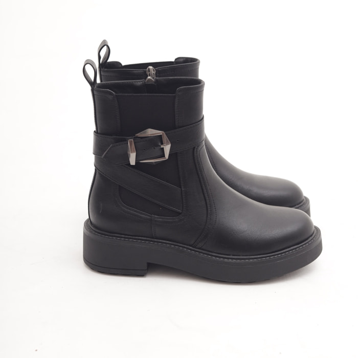 STIVALETTO ELASTICO E ZIP NERO