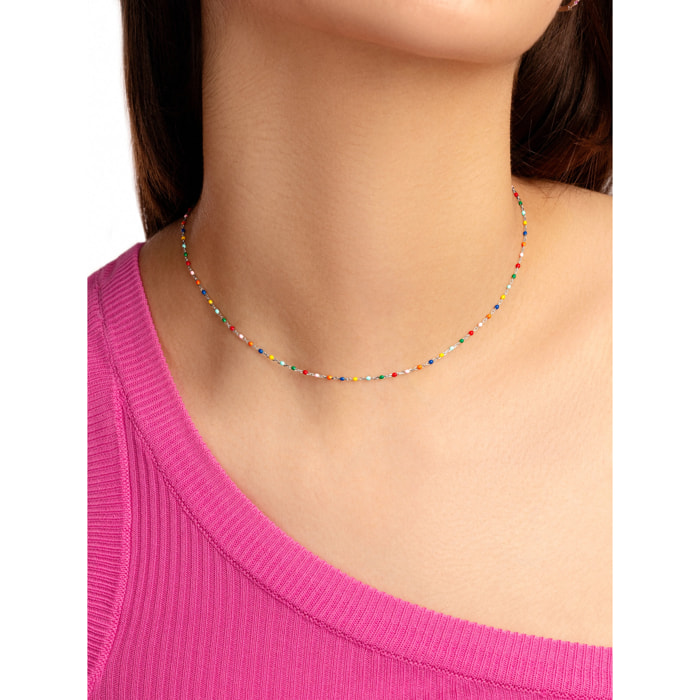 Collana Dot Colors Enamel in Argento