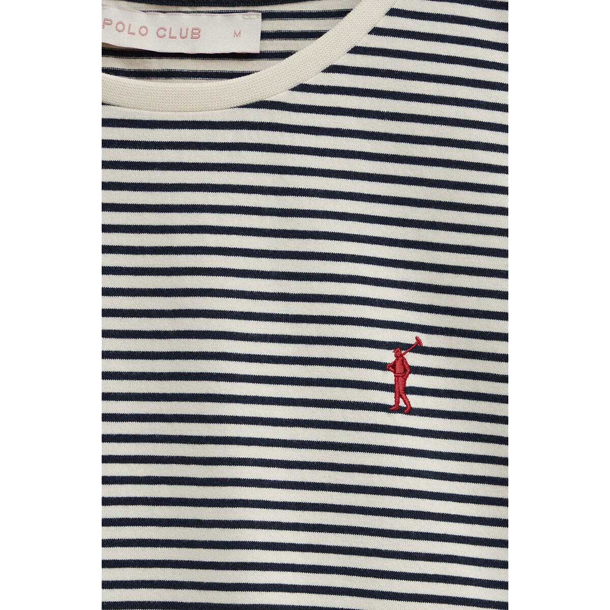 Maglietta a righe blu marino ed ecrù dal fit regular con ricamo Rigby Go