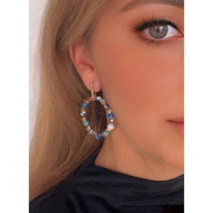 Pendiente aro Talisman de Luz en dorado multicolor