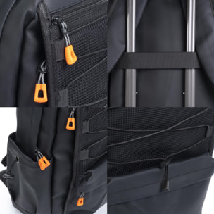 Mochila multi compartimento, porta Laptop 15,6''. Capa impermeable. Adaptable a Trolley. Repelente al agua.