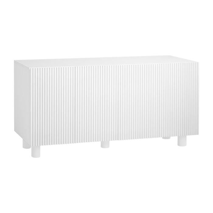 Aparador de madera de abeto y pino en tono blanco 152x42cm Alto: 71 Largo: 152 Ancho: 42