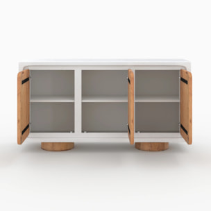 Buffet en béton blanc cassé et bois d'acacia - Eden