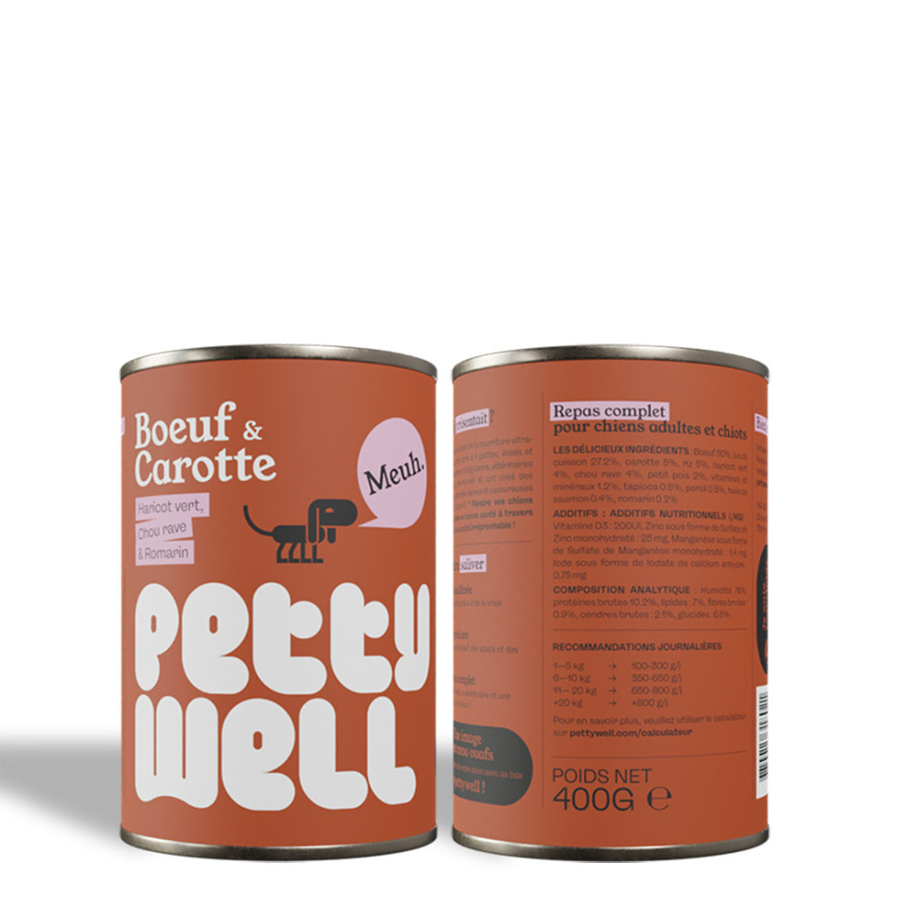 Pâtée Boeuf - 12 boîtes 400g - Chien