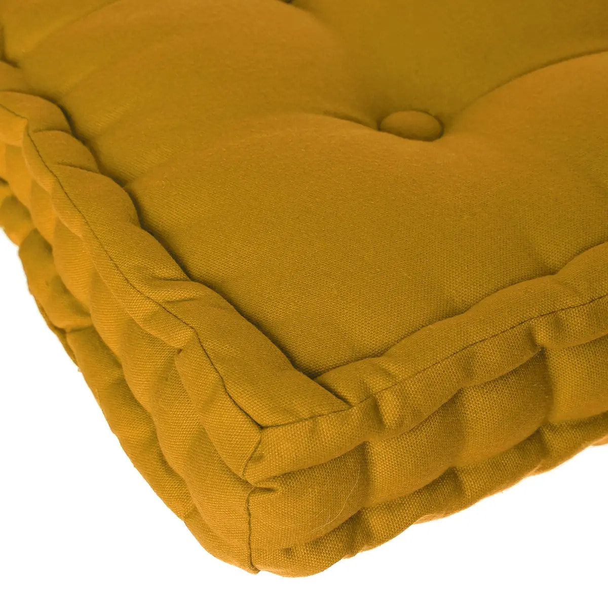 Coussin de sol jaune moutarde 40x40 cm