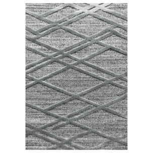 PISA - Tapis de salon à motif artistique gris - PIS4706GRI