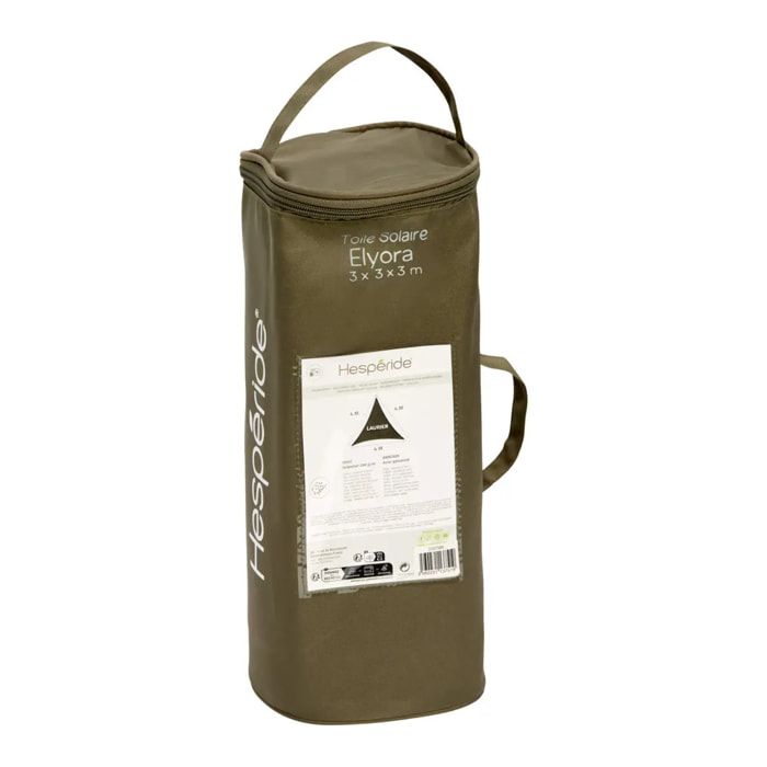 Voile d'ombrage Elyora 4x4x4m vert laurier