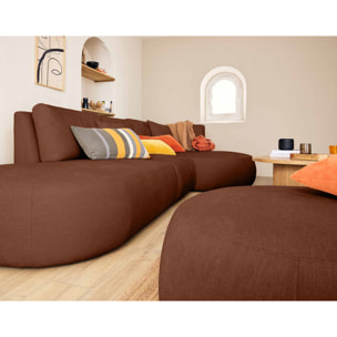 Santorini - module d'assise gauche - en tissu texturé - Terracotta