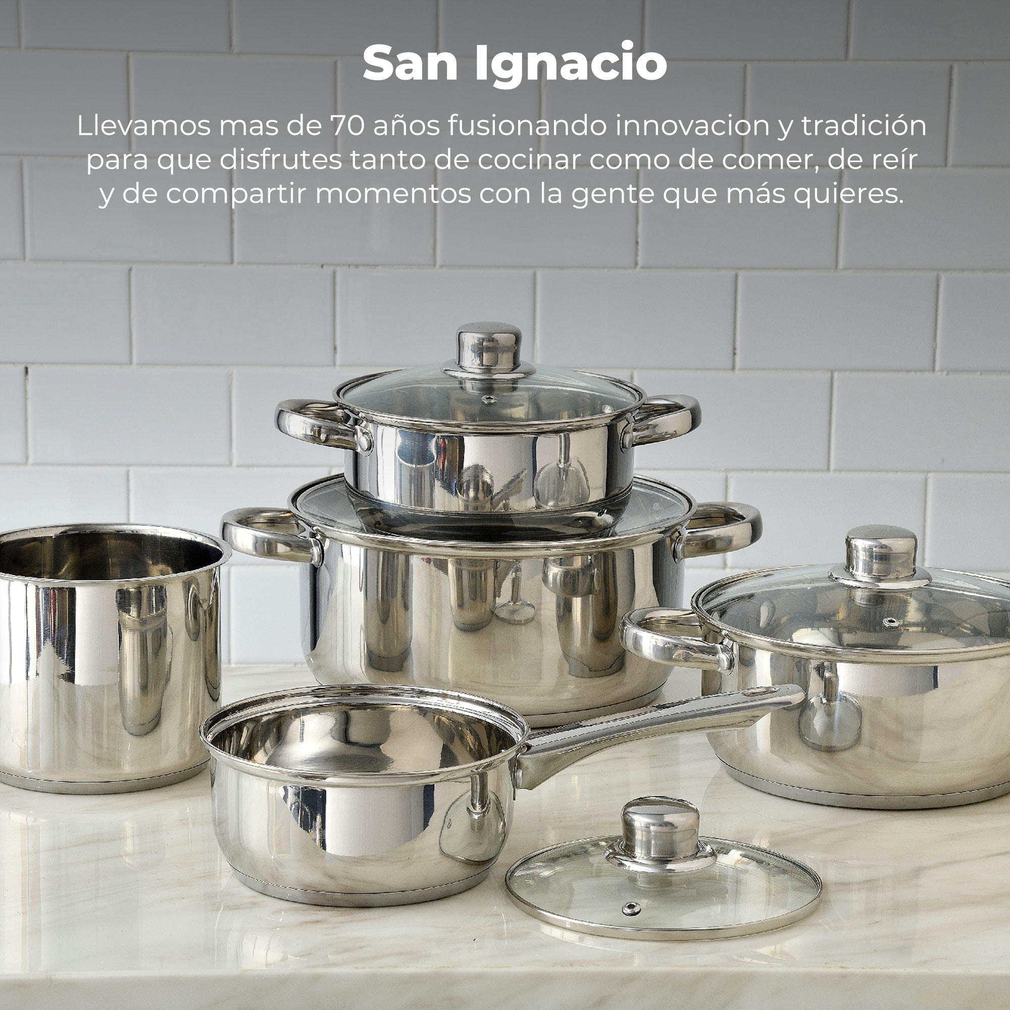 Set 9pc bateria acero inox ind cassel