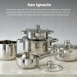 Set 9pc bateria acero inox ind cassel