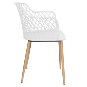 Fauteuil Malaga Blanc - Lot De 2