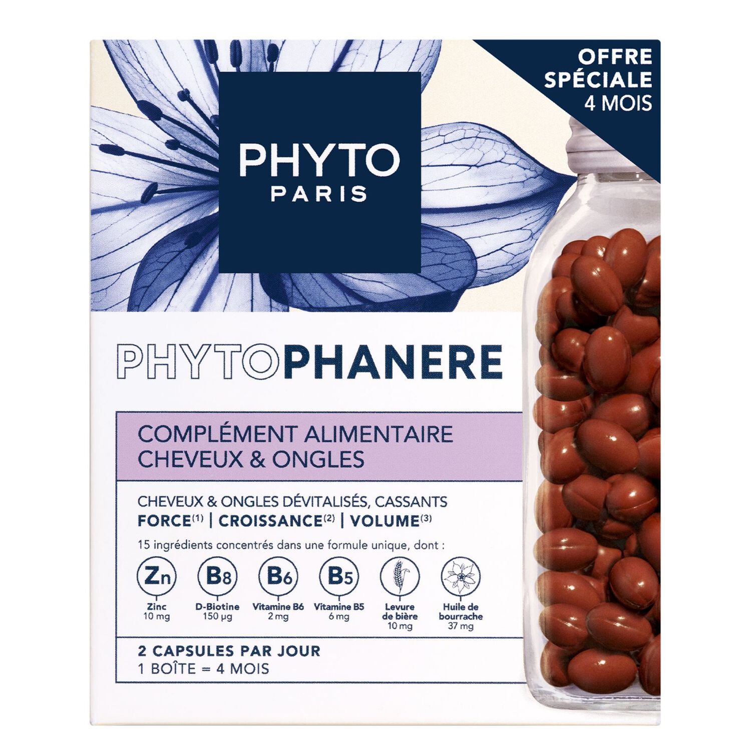 Phytophanere - Complément alimentaire capsules cheveux & ongles – 240 capsules