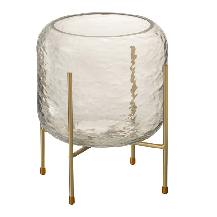 J-Line vase Rond + Pied - verre - transparent - small - 22.5 cm de hauteur