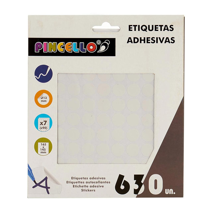 12 PACK ETIQUETAS ADHESIVAS DIAM 13MM 7 PAGINAS