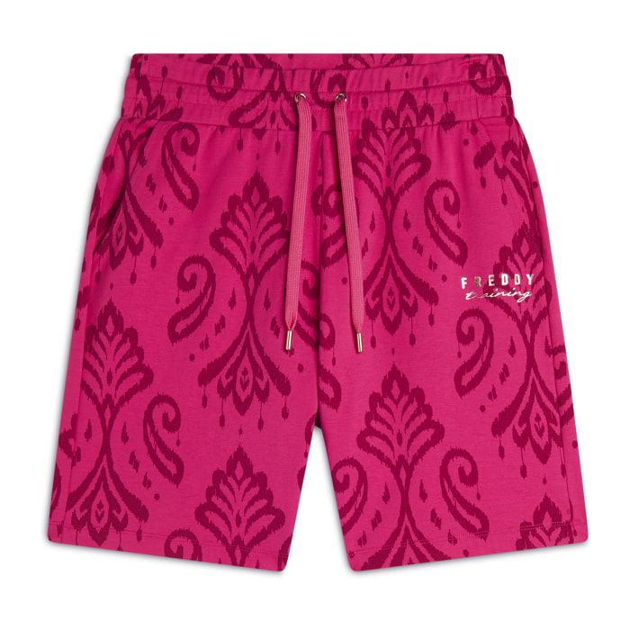 Bermuda in jersey con stampa floreale