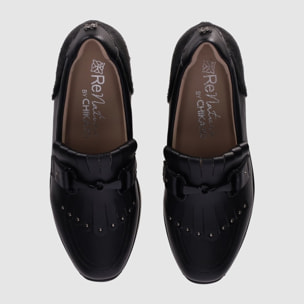 Zapatos de Piel - Negro - Tacón: 5 cm