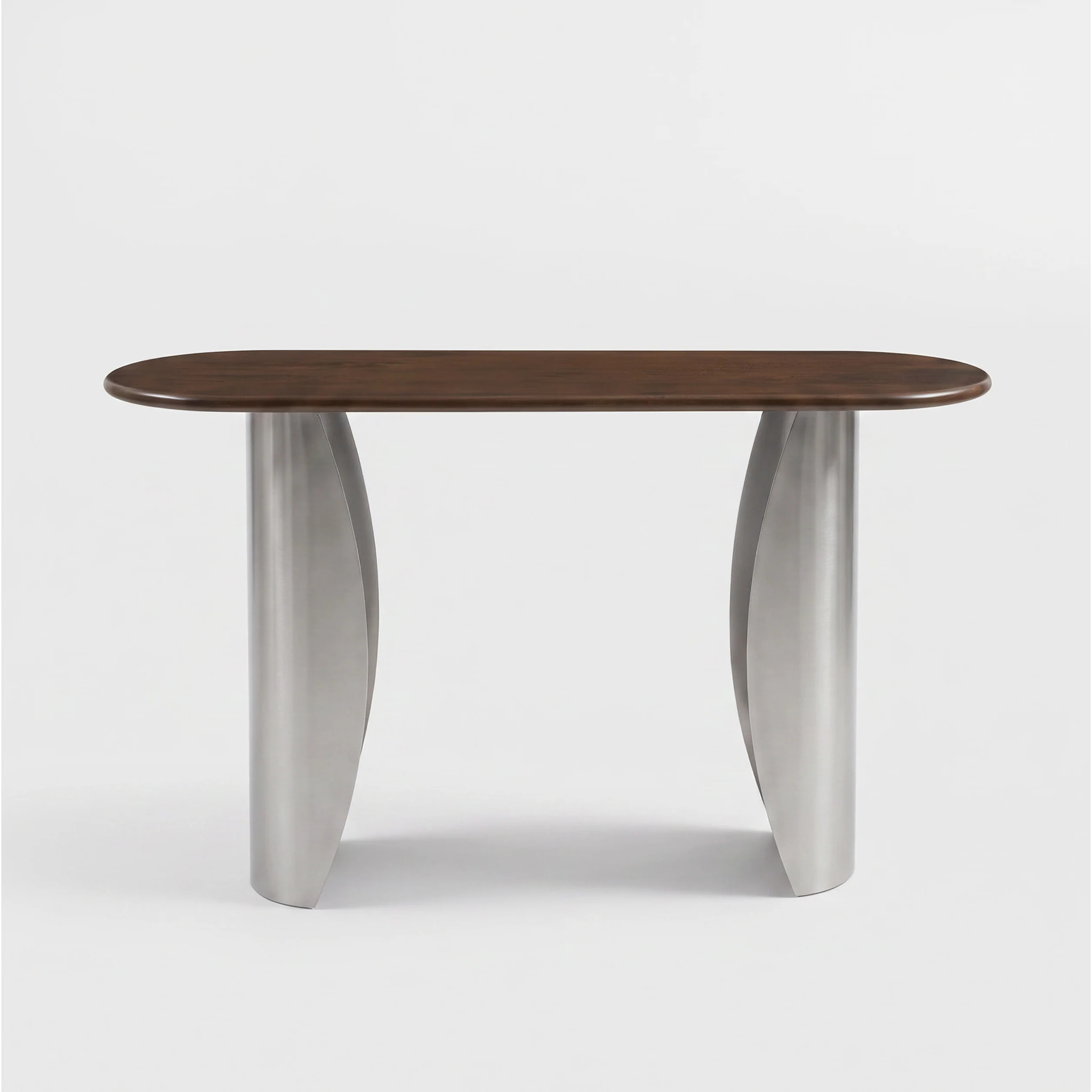 Console en bois de manguier marron foncé et métal brossé 135 cm - Selma