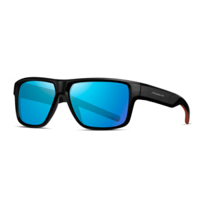 Gafas PALOALTO modelo SNOW en color Montura negra mate con lentes polarizadas Revo azules.