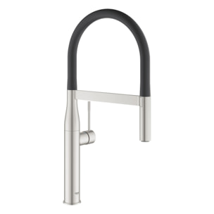 Mitigeur monocommande Evier Essence avec douchette en métal, finition Supersteel