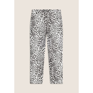 Jogger regular fit in french terry animalier