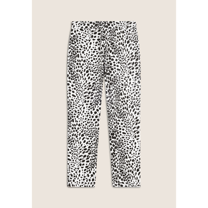 Jogger regular fit in french terry animalier