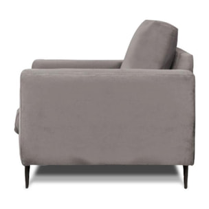 Fauteuil Caruso Velours Gris clair - 1 Place