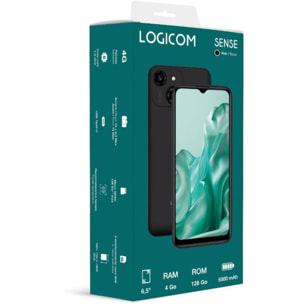 Smartphone LOGICOM Sense Noir  6.51'' 4/64Go
