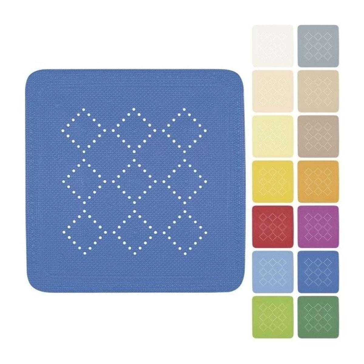 Tapis Fond de douche PVC ALASKA 55x55cm Bleu Electrique Spirella