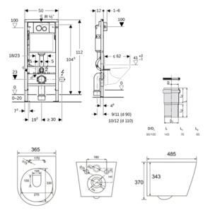 Duofix pack WC bâti-support + WC suspendu sans bride Swiss Aqua Technologies avec abattant SoftClose + plaque (GEBSTINBMR02-FR)